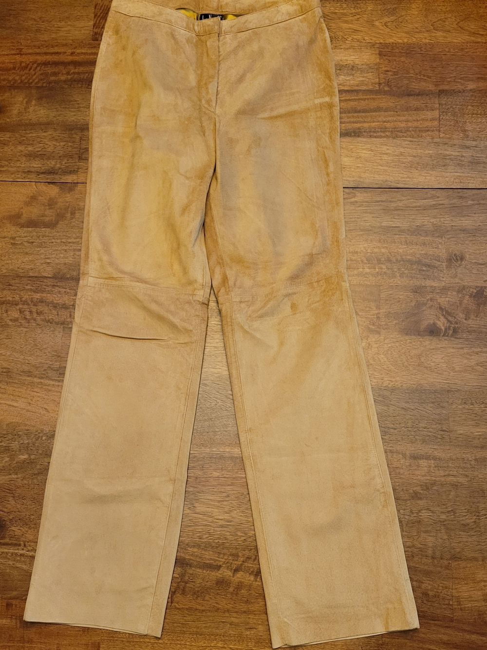 INC International Concepts Gold Satin-Lined Leather Pants (Size 6)
